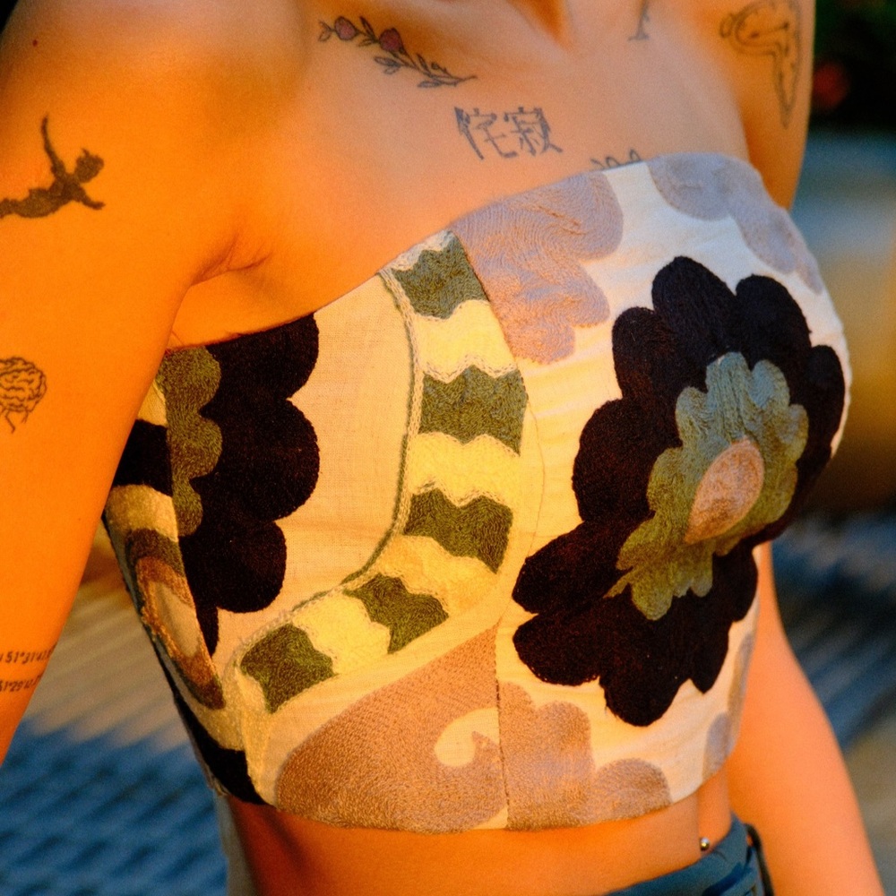 Crop Top - free size - Corset Vintage
